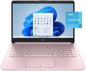 HP 14 Laptop, 14" HD (1366 x 768), Non-Touch, Intel Celeron, 8 GB RAM, 64GB eMMC, Windows 11 S