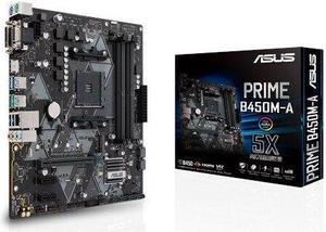 Asus PRIME B450M-A Motherboard CPU AM4 AMD Ryzen DDR4 DVI VGA HDMI Gigabit LAN