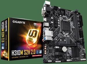 Gigabyte H310M S2H 2.0 Micro ATX CPU i3 i5 i7 LGA1151 Intel DDR4 DVI VGA HDMI