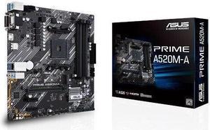 Asus PRIME A520M-A AM4 Micro ATX DDR4 SATA3 M.2 PCIe M.2 SATA Motherboard