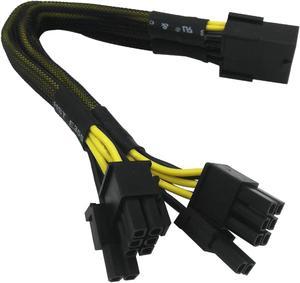 COMeap GPU VGA PCIe 8 Pin Female to Dual 2X 8 Pin (6+2) Male PCI Express Power Adapter Braided Y-Splitter Extension Cable 9-inch(23cm)