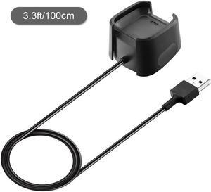 For Fitbit Versa Charger, 2pcs Replacement Charger USB Charging Cable for Fitbit Versa, 3.3ft/100cm Charging Cable Dock for Fitbit Versa Smart watch-Black