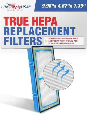 Replacement HEPA Filter Compatible with Holmes HAPF30AT Aer1 Total Air Purifiers HAP242-NUC
