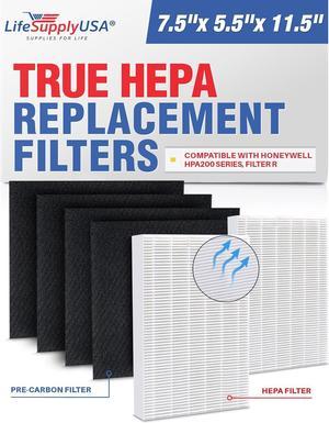 Complete Filter Replacement Set Includes 2 HEPA & 4 Carbon Pre-Filters Compatible with Honeywell HPA200 Series Air Purifier Filter R