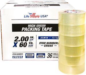 72 Rolls Heavy Duty Packing Tape Shipping Moving Storage Transparent Bubble Free Adhesive Box Carton Packaging Seal 2" x 60 Yards 3.8 mil