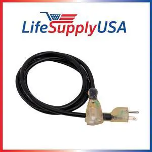 14/3 200ft SJTW 13 Amp 125 Volt 1625 Watt Lighted End Indoor/Outdoor Black Heavy Duty Extension Cord (200 Feet)