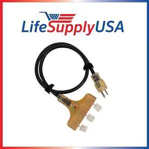 12/3 3ft 3-Outlet SJTW 15A 125V 1875W Lighted End Indoor/Outdoor Black Heavy Duty Tri-Source Extension Cord (3 Feet)