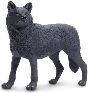 Wildlife Wonders Black Wolf  Safari Ltd Animal Educational Kids Toy Figure