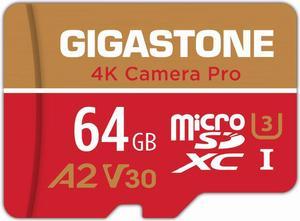 [5-Yrs Free Data Recovery] Gigastone 64GB Micro SD Card, 4K Camera Pro, UHD Video for GoPro, Action Camera, Wyze, DJI, Drone, Nintendo-Switch, R/W up to 95/35MB/s MicroSDXC Memory Card UHS-I U3 A1 V30