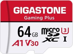 Gigastone 64GB Micro SD Card, Gaming Plus, Nintendo-Switch Compatible MicroSDXC Memory Card, 95MB/s, 4K Video Recording, Action Camera, Wyze, GoPro,Dash Cam, Security Camera, UHS-I A1 U3 V30 Class 10