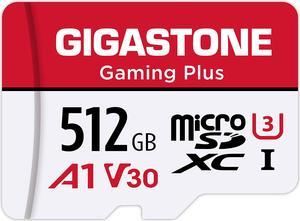 Gigastone 512GB Micro SD Card Gaming Plus Nintendo Switch Compatible 100MBs 4K Video Recording Camera MicroSDXC UHSI A1 Run App Class 10