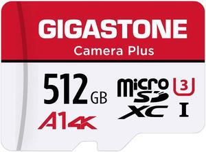 Gigastone 512GB Micro SD Card, Camera Plus, GoPro, Action Camera, Sports Camera, A1 Run App for Smartphone, Nintendo-Switch Compatible, 100MB/s, 4K Video Recording, Micro SDXC UHS-I A1 U3 Class 10
