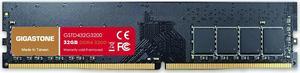 Gigastone DDR4 32GB 3200MHz PC4-25600 CL16 1.35V UDIMM 288 Pin Unbuffered Non ECC for PC Computer Desktop Memory Module Ram Upgrade Kit