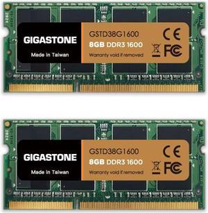 Gigastone DDR3 16GB (8GBx2) 1600MHz PC3-12800 CL11 1.35V SODIMM 204 Pin Unbuffered Non-ECC for Notebook Laptop Memory Module Ram Upgrade Kit