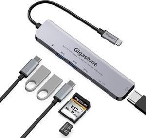 [USB C Hub][100W Power Delivery] Gigastone Multiport Adapter 7-in-1 with 100W Charging, 4K HDMI, USB-C & 2 USB-A 5Gbps, SD & microSD Reader, for MacBook Air, MacBook Pro, Chromebook, Zenbook, Surface