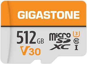 Gigastone 512GB Micro SD Card, 4K Video Pro, GoPro, Surveillance, Security Camera, Action Camera, Drone, 100MB/s MicoSDXC Memory Card UHS-I V30 Class 10