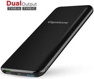 Gigastone USB-C Power Bank 10000mAh, Ultra Slim 0.4 Inch Thickness, Type C Input 5V/2A Type C Output 5V/3A Qualcomm QC3.0 Output 5V/3A LED Display Compatible with Apple iPhone Samsung Nintendo