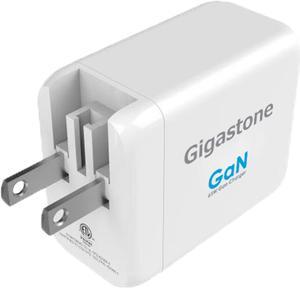 Gigastone PD3.0 65W Type-C GaN Adapter,  3-Port Wall Charger, 2 USB-C + 1 USB-A, Compatible with iPhone, iPad Pro, MacBook, Type-C PC