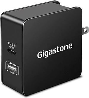 Gigastone USB-C 60W Wall Charger Power Delivery PD 3.0 45W Fast Charge, Foldable Black