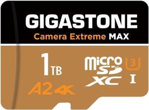 [5-Yrs Free Data Recovery] GIGASTONE 1TB Micro SD Card, Camera Extreme MAX, MicroSDXC Memory Card for GoPro, Action Camera, DJI, 4K UHD Video, R/W up to 160/140 MB/s, UHS-I U3 A2 4K C10