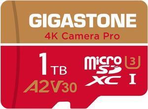 [5-Yrs Free Data Recovery] Gigastone 1TB Micro SD Card, 4K Camera Pro, R/W up to 150/140 MB/s, 4K Video Recording for GoPro, DJI, Drone, MicroSDXC Memory Card UHS-I U3 A2 V30, with Adapter