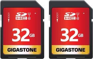 GIGASTONE 32GB 2-Pack SD Card UHS-I U1 Class 10 SDHC Memory Card High-Speed Full HD Video Canon Nikon Sony Pentax Kodak Olympus Panasonic Digital Camera, with 2 Mini Cases