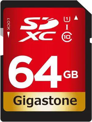 GIGASTONE 64GB SD Card UHS-I U1 Class 10 SDXC Memory Card High Speed Full HD Video Canon Nikon Sony Pentax Kodak Olympus Panasonic Digital Camera