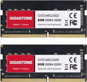 DDR4 RAM GIGASTONE 16GB Kit (2x8GB) DDR4 3200MHz (2933MHz or 2666MHz) PC4-25600 (PC4-23400/21300) CL22 1.2V SODIMM 260 Pin Unbuffered Non ECC High Performance Notebook Laptop Memory Upgrade