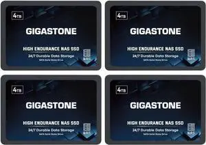 Gigastone 4TB NAS SSD Drive (4-Pack) 24/7 Durable High Endurance RAID Data Storage Network Attached Storage 2.5" SATA Internal Solid State Hard Drives