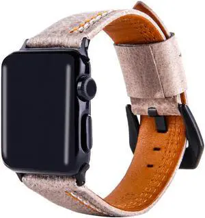 GOOSUU Men's and women's sport casual three color lines leather is replaced 38/42mm bracelet for the apple watch including adapters