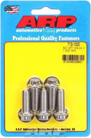 ARP Universal Bolt 3/8-24 in Thread 1.000 in Long Stainless 5 pc P/N 713-1000