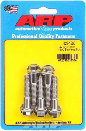 ARP Universal Bolt 5/16-18 in Thread 1.500 in Long Stainless 5 pc P/N 622-1500