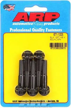 ARP Universal Bolt 8 mm x 1.25 Thread 40 mm Long Chromoly 5 pc P/N 671-1005