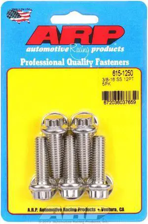 ARP Universal Bolt 3/8-16 in Thread 1.250 in Long Stainless 5 pc P/N 615-1250