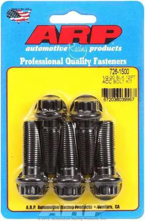 ARP 1/2-20 in Thread 1.500 in Long Black Oxide Bolt 5 pc P/N 726-1500