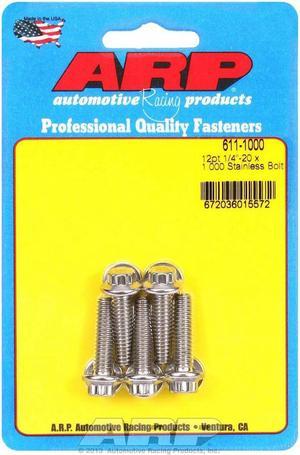 ARP Universal Bolt 1/4-20 in Thread 1.000 in Long Stainless 5 pc P/N 611-1000