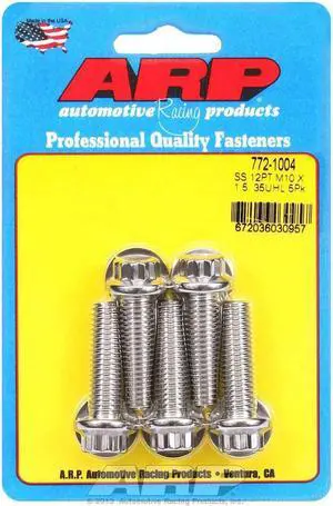 ARP Universal Bolt 10 mm x 1.50 Thread 35 mm Long Stainless 5 pc P/N 772-1004