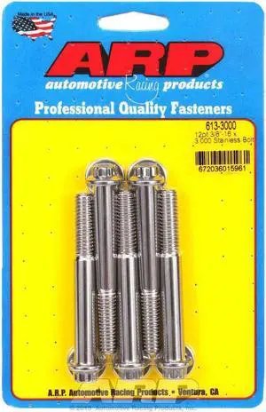 ARP Universal Bolt 3/8-16 in Thread 3.000 in Long Stainless 5 pc P/N 613-3000