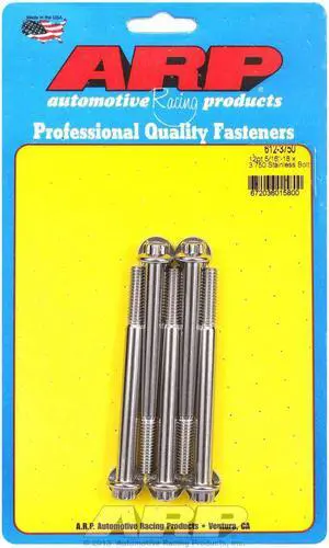 ARP Universal Bolt 5/16-18 in Thread 3-3/4 in Long Stainless 5 pc P/N 612-3750