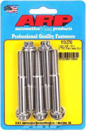 ARP Universal Bolt 3/8-16 in Thread 2.750 in Long Stainless 5 pc P/N 613-2750