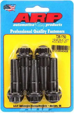 ARP 1/2-20 in Thread 1.750 in Long 12 Point Head Chromoly Bolt 5 pc P/N 726-1750