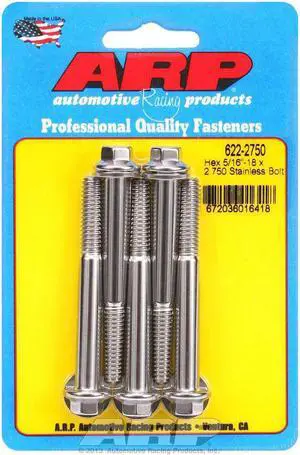 ARP Universal Bolt 5/16-18 in Thread 2.750 in Long Stainless 5 pc P/N 622-2750