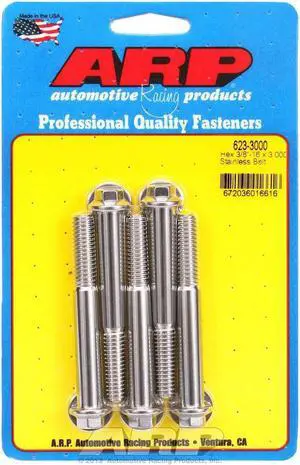 ARP Universal Bolt 3/8-16 in Thread 3.000 in Long Stainless 5 pc P/N 623-3000