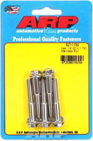 ARP 1/4-20 in Thread 1.750 in Long Polished Bolt 5 pc P/N 621-1750