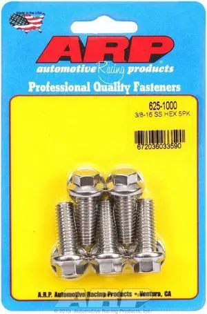 ARP Universal Bolt 3/8-16 in Thread 1 in Long Stainless 5 pc P/N 625-1000