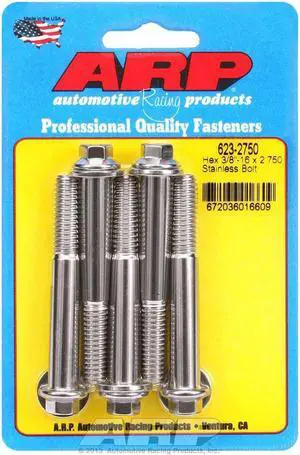 ARP Universal Bolt 3/8-16 in Thread 2.750 in Long Stainless 5 pc P/N 623-2750