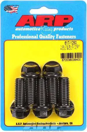 ARP 1/2-13 in Thread 1.250 in Long Hex Head Chromoly Bolt 5 pc P/N 617-1250