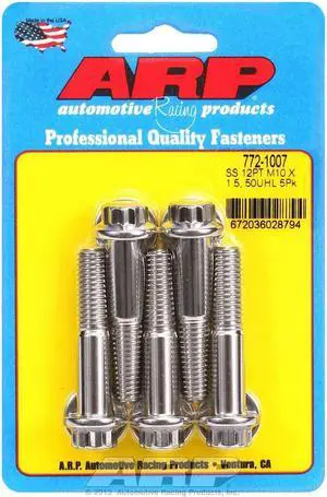 ARP Universal Bolt 10 mm x 1.50 Thread 50 mm Long Stainless 5 pc P/N 772-1007