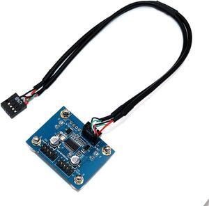 Misskit Motherboard USB 2.0 9pin Header 1 to 2 Extension Hub Splitter Adapter Converter MB USB 2.0 Male to 2 Male 30CM/11.81" 9 pin Cable