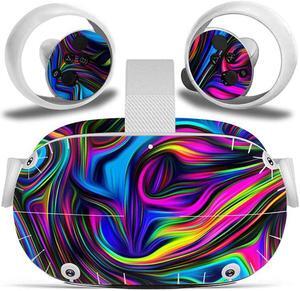 Misskit Vinyl Skin Sticker for Oculus Quest 2 VR Headset Controller PVC Decals Cute Cartoon Wrap Cover for Oculus Quest 2 Accessories